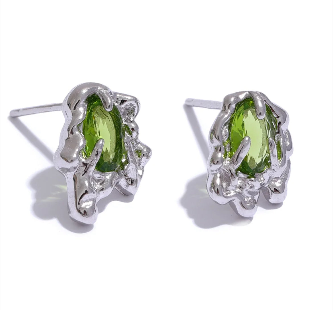 Chrome silver earrings