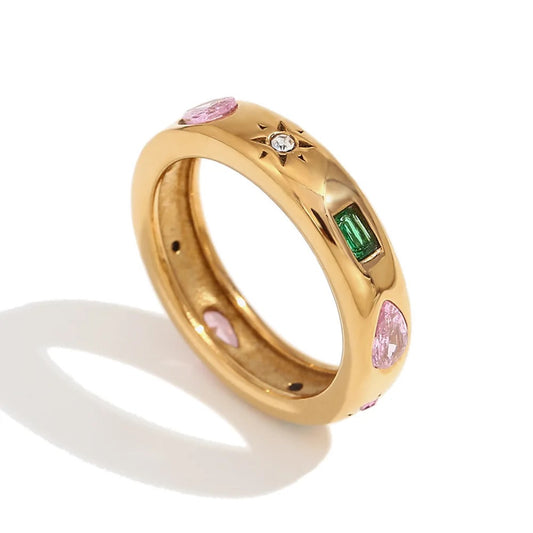 Colorful gem ring