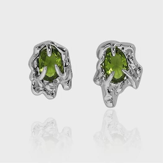 Chrome silver earrings